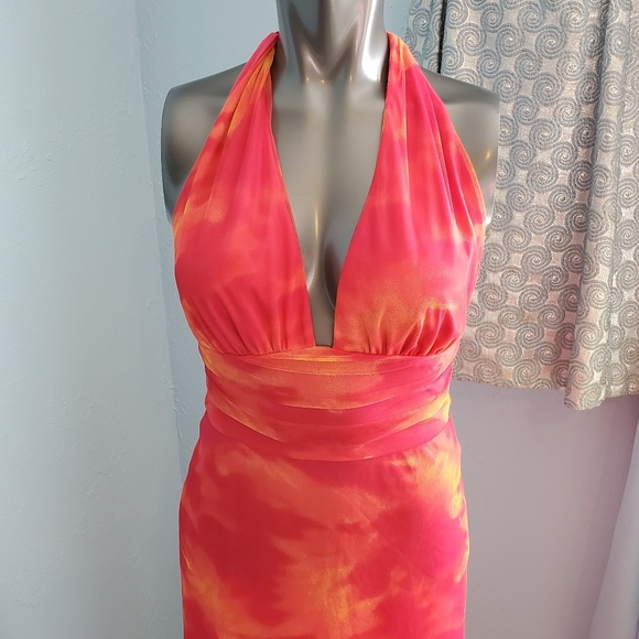 Zum Zum by Niki Livas deep v gown formal maxi C24 - Picture 2 of 8